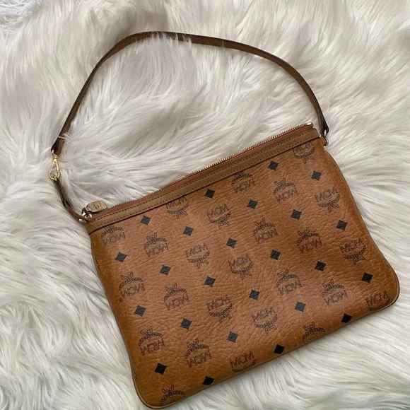 MCM Brown Monogram shoulder Bag - Picture 10 of 14